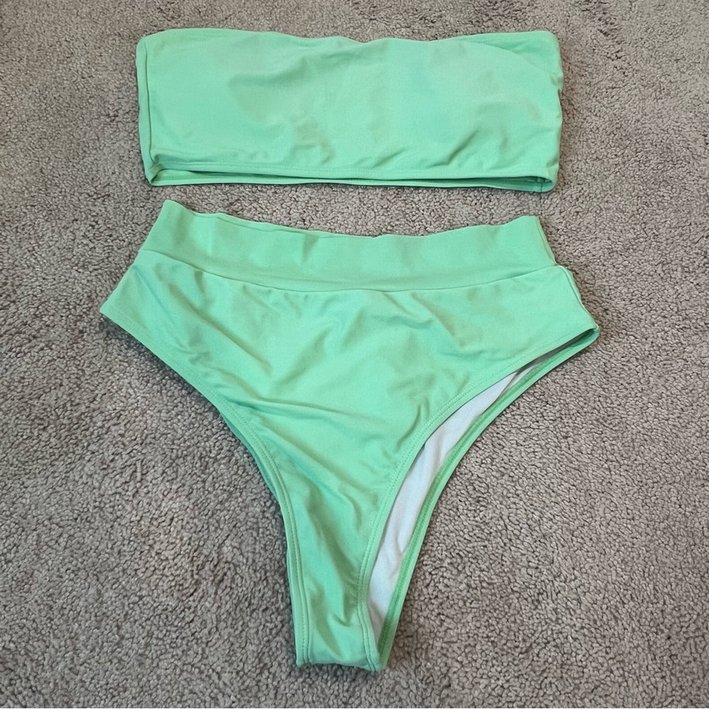 Mint Green Bandeau Bikini Set